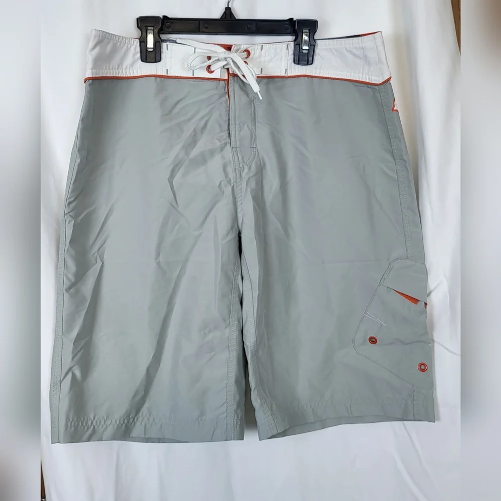 O'Neill Boys Gray Lightweight Surfer Style Drawstring‎ Boardshorts Sz 11 Vintage